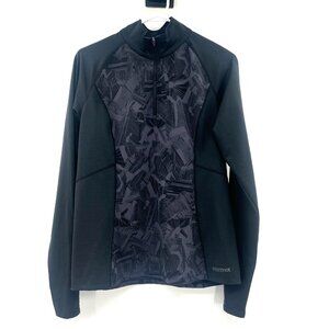 Marmot Black Gray Print Quarter Zip Sweatshirt Women's Large